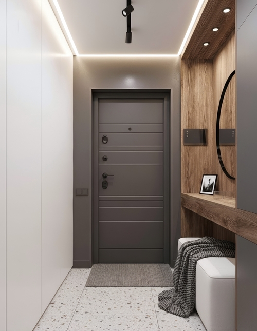 Серая окрашенная дверь