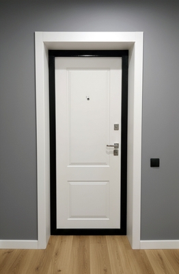 Белая дверь с доборами